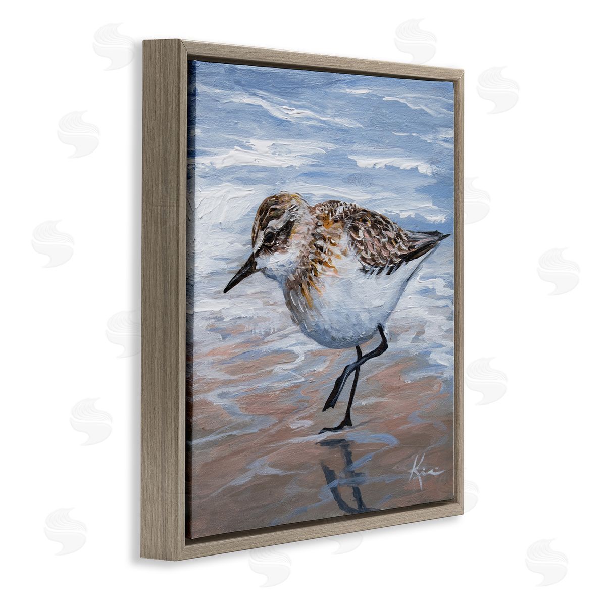 Lindsay Kivi Fine Art Sand Piper Shore Painting Canvas Wall Art Print