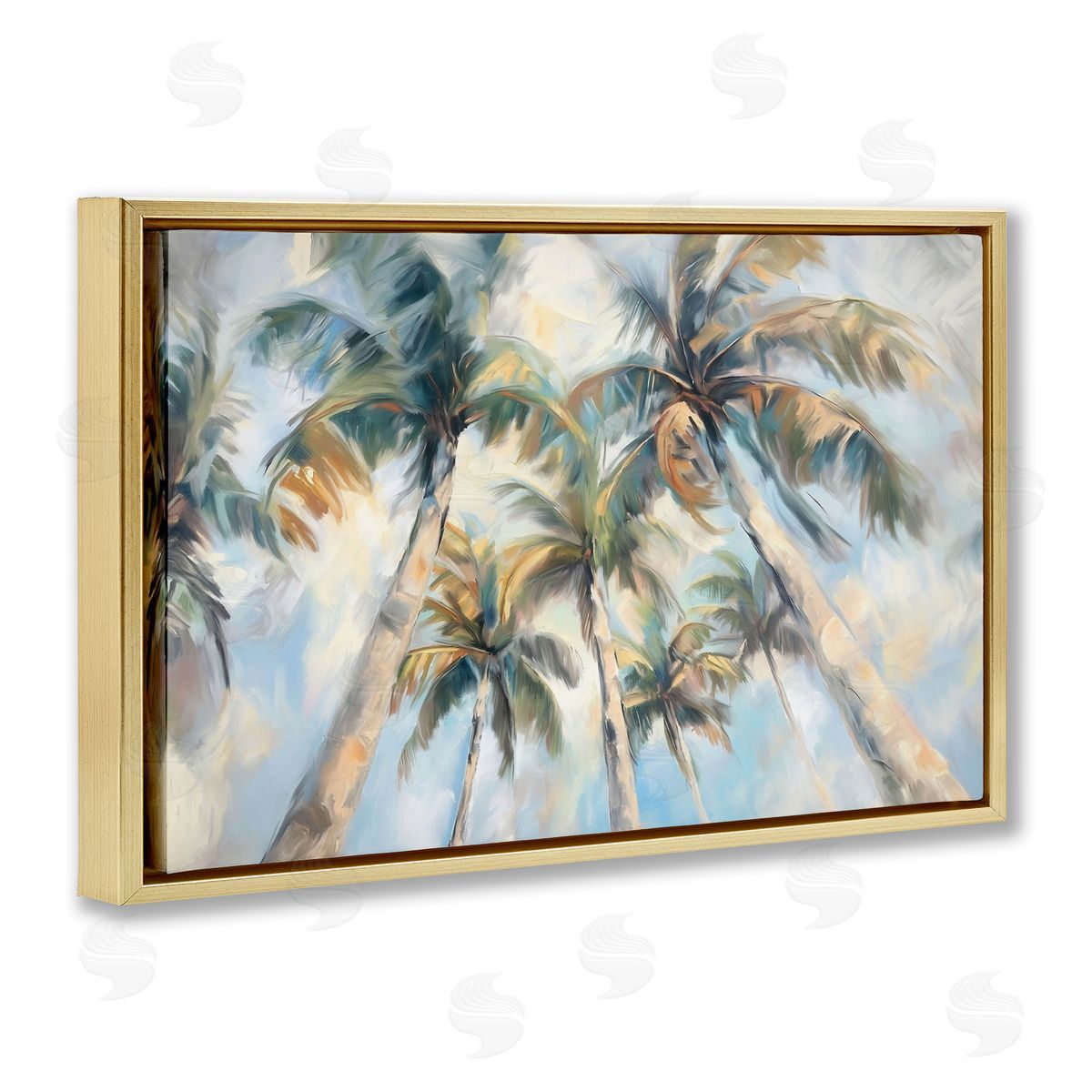 Ramona Murdock Swaying Palms with Soft Clouds Canvas Wall Art Print
