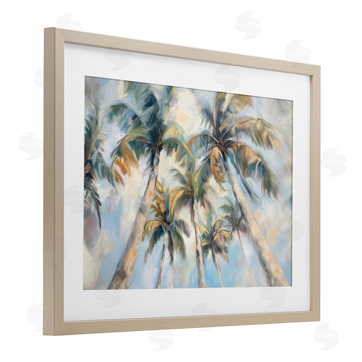 Ramona Murdock Swaying Palms with Soft Clouds Canvas Wall Art Print
