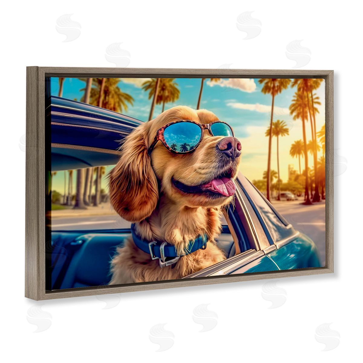 Image World Cool Puppy Summer Sunset Canvas Wall Art Print