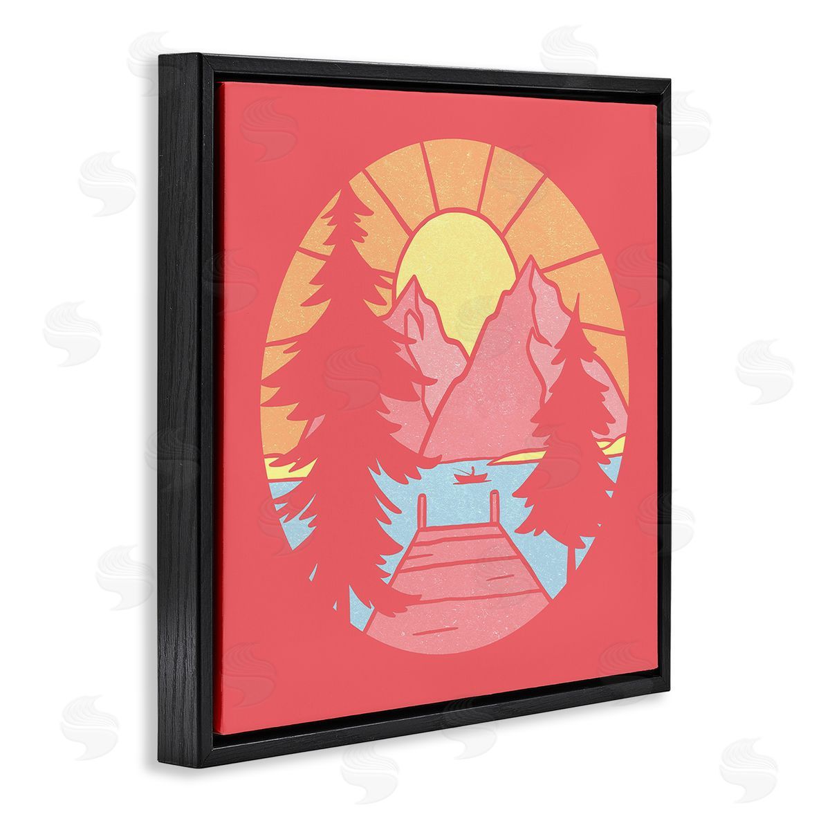 Jedco Brands, Inc. Retro Lake Dock Warm Tones Canvas Wall Art Print