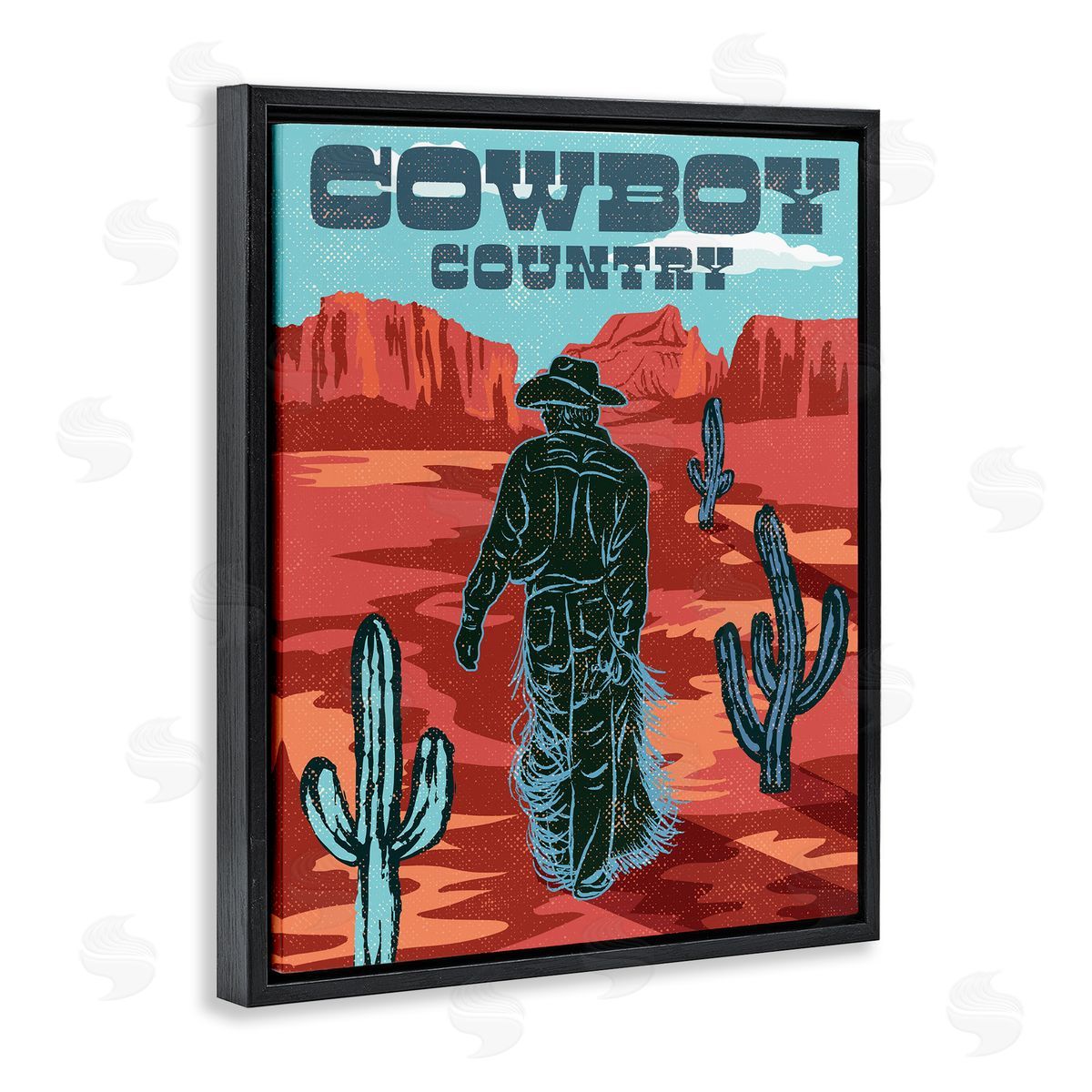 Diane Labombarbe Cowboy Country Vintage Scene Canvas Wall Art Print
