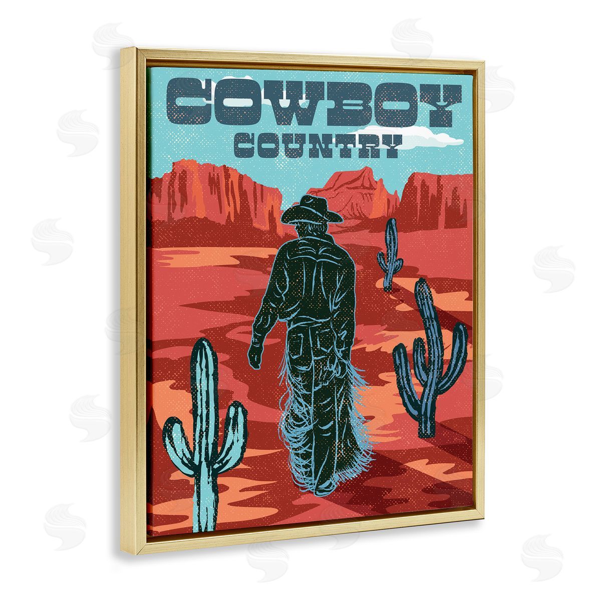 Diane Labombarbe Cowboy Country Vintage Scene Canvas Wall Art Print