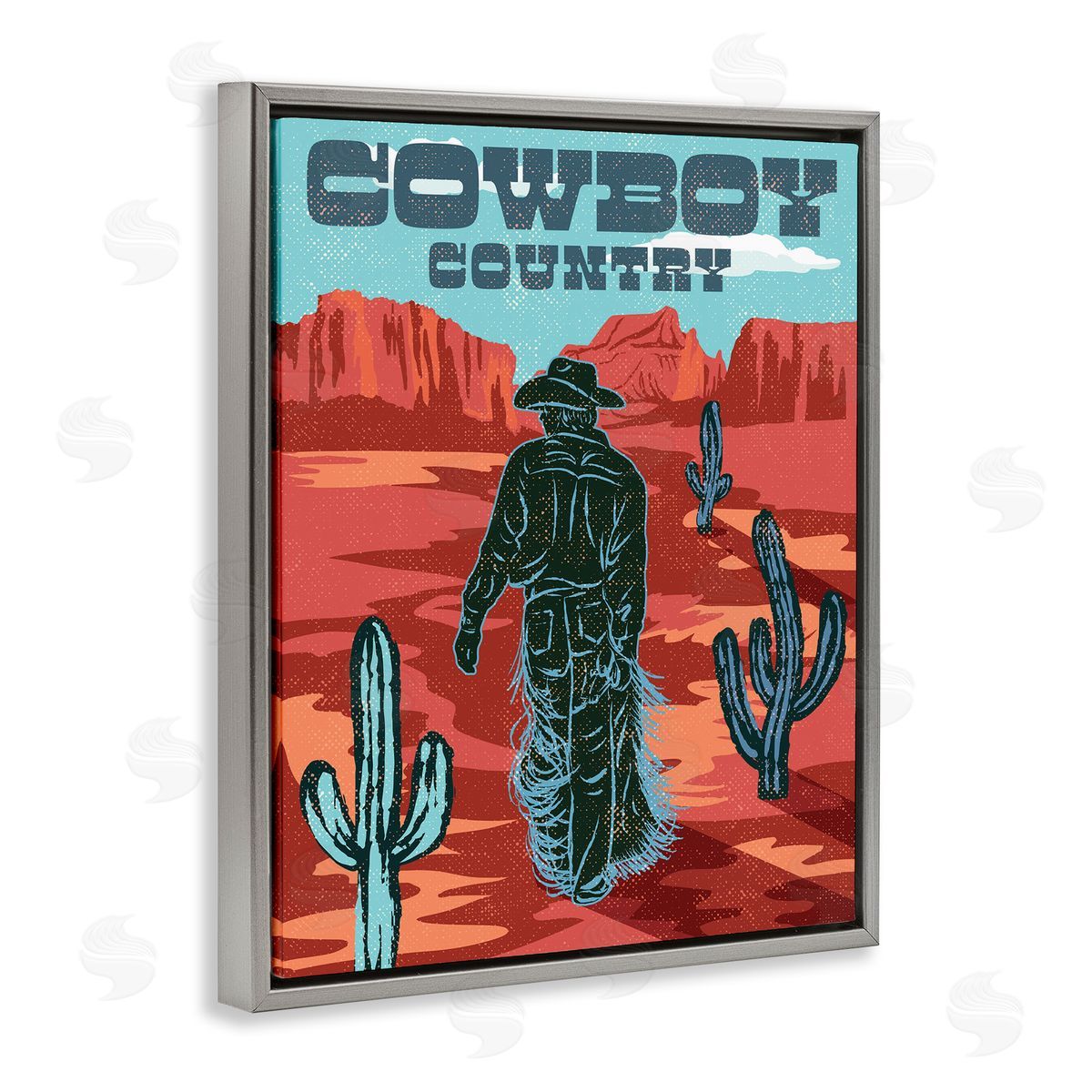 Diane Labombarbe Cowboy Country Vintage Scene Canvas Wall Art Print