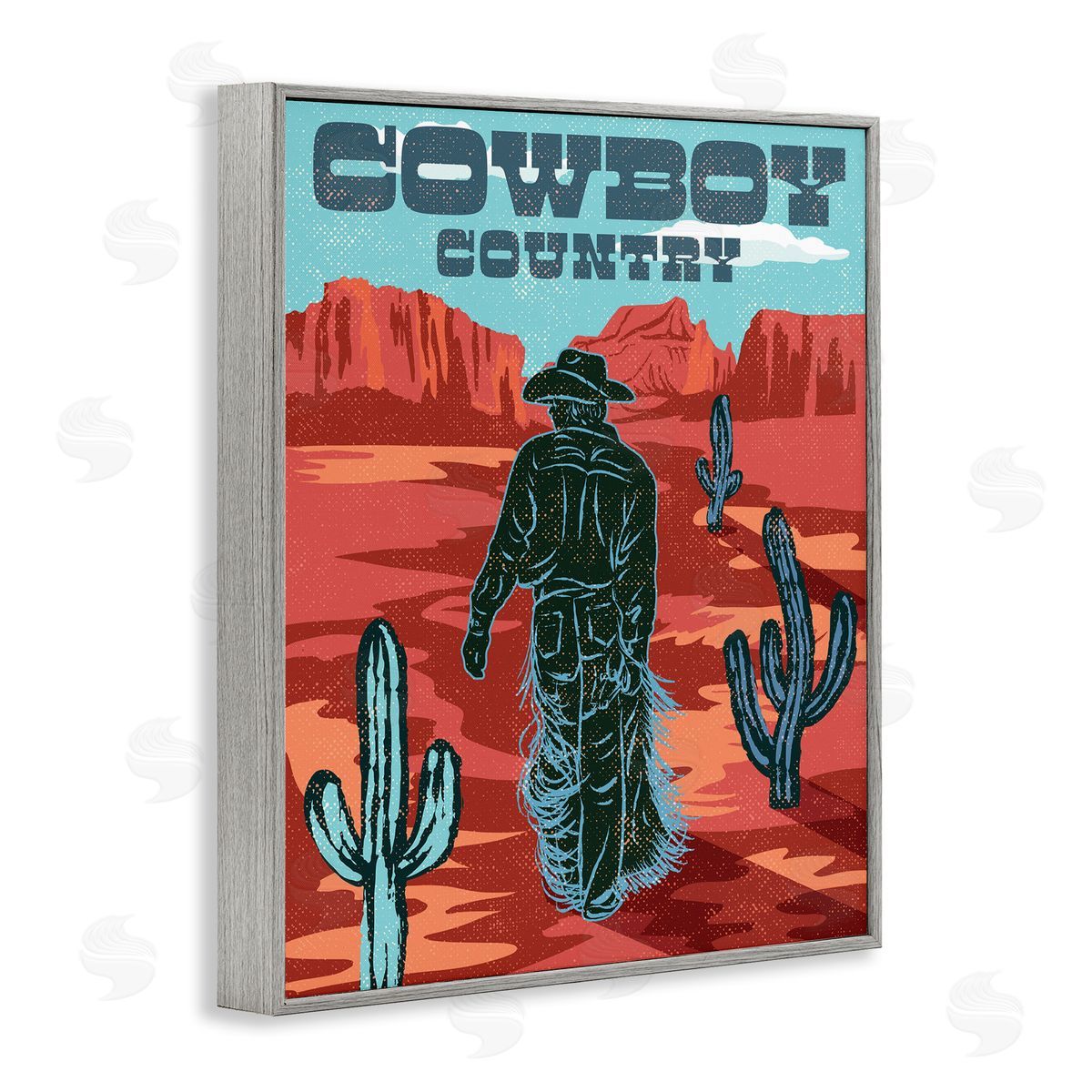 Diane Labombarbe Cowboy Country Vintage Scene Canvas Wall Art Print