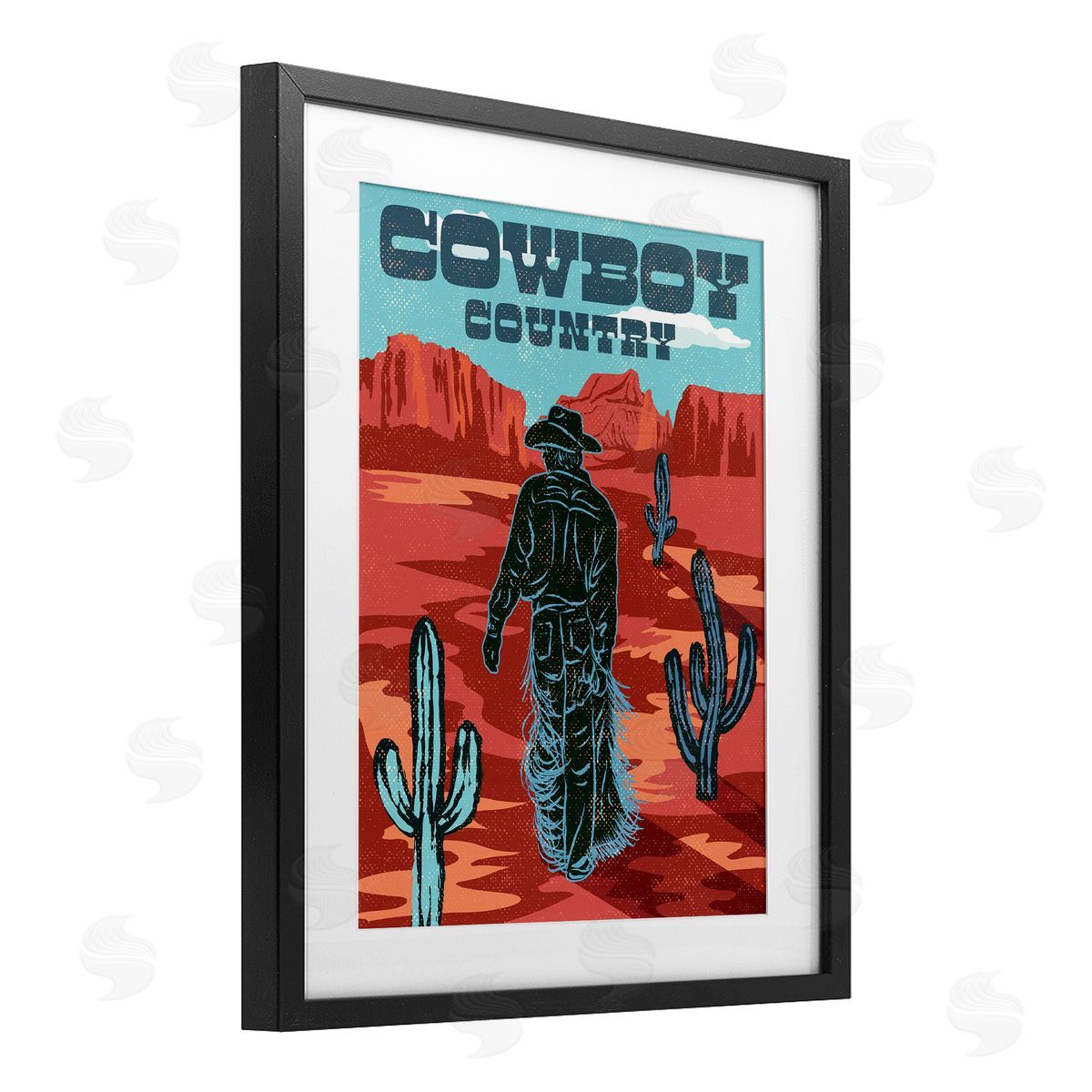 Diane Labombarbe Cowboy Country Vintage Scene Canvas Wall Art Print