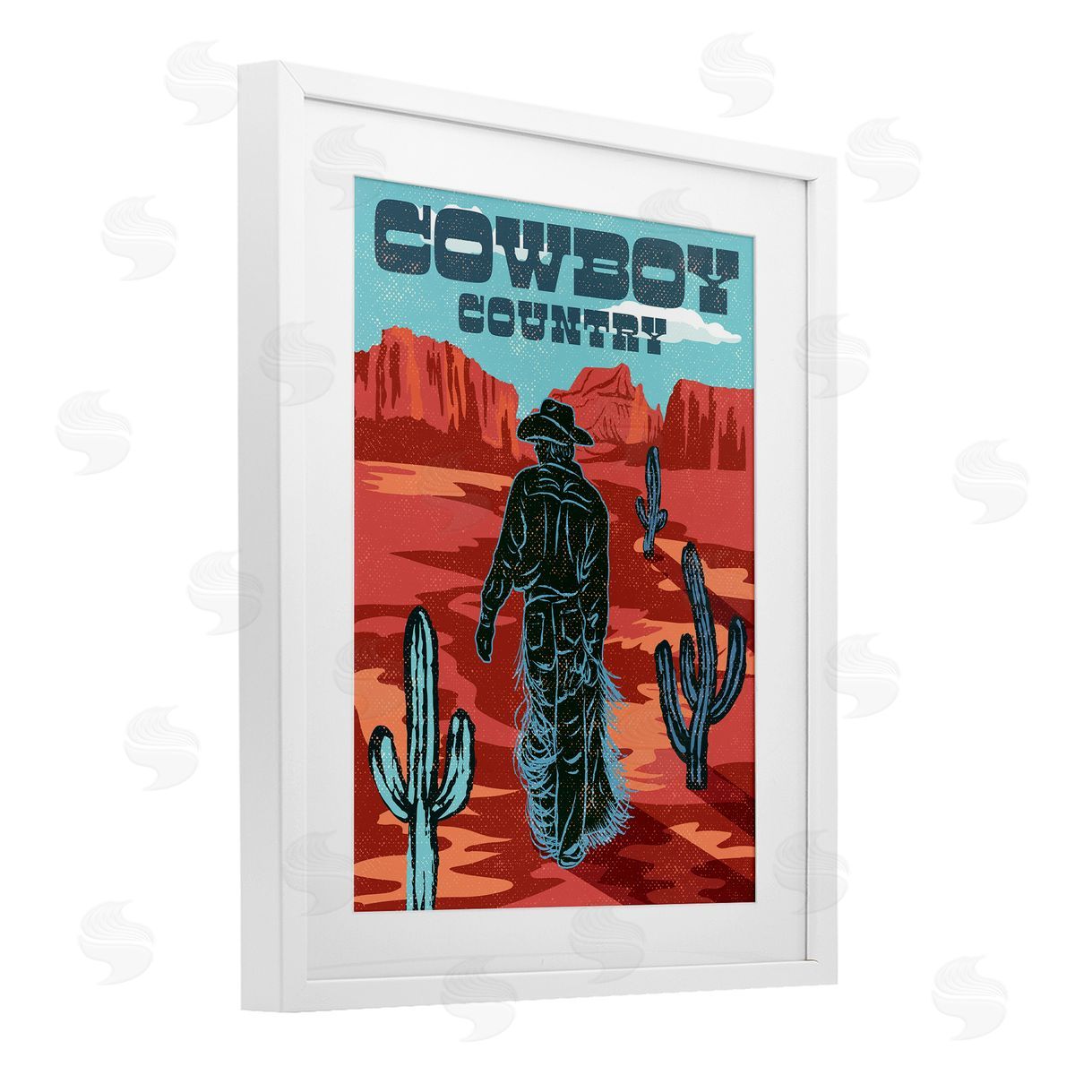 Diane Labombarbe Cowboy Country Vintage Scene Canvas Wall Art Print