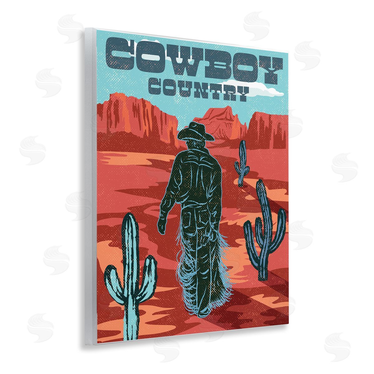 Diane Labombarbe Cowboy Country Vintage Scene Canvas Wall Art Print