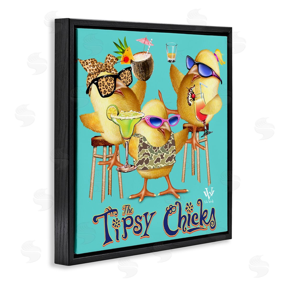 Jim Baldwin Tipsy Chicks Groovy Canvas Wall Art Print