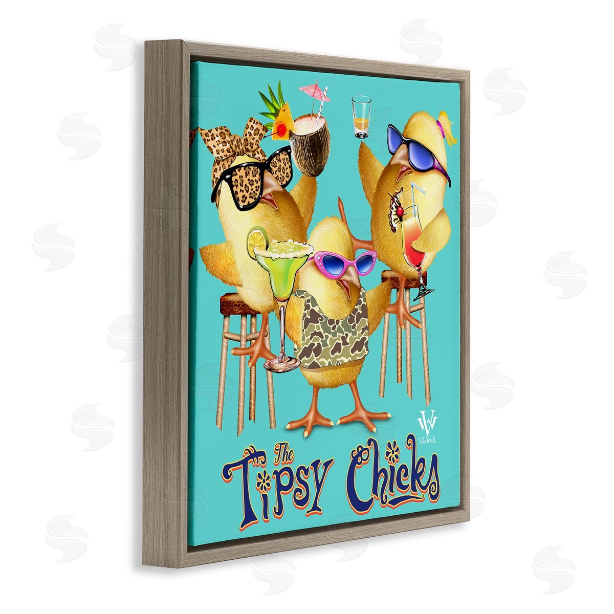 Jim Baldwin Tipsy Chicks Groovy Canvas Wall Art Print