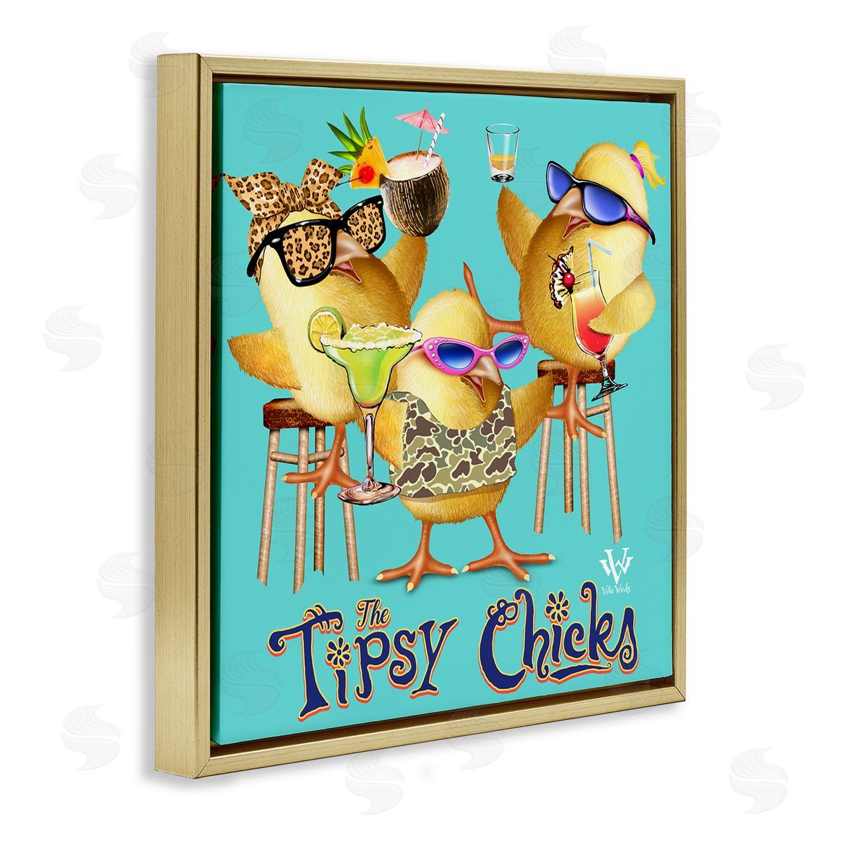 Jim Baldwin Tipsy Chicks Groovy Canvas Wall Art Print