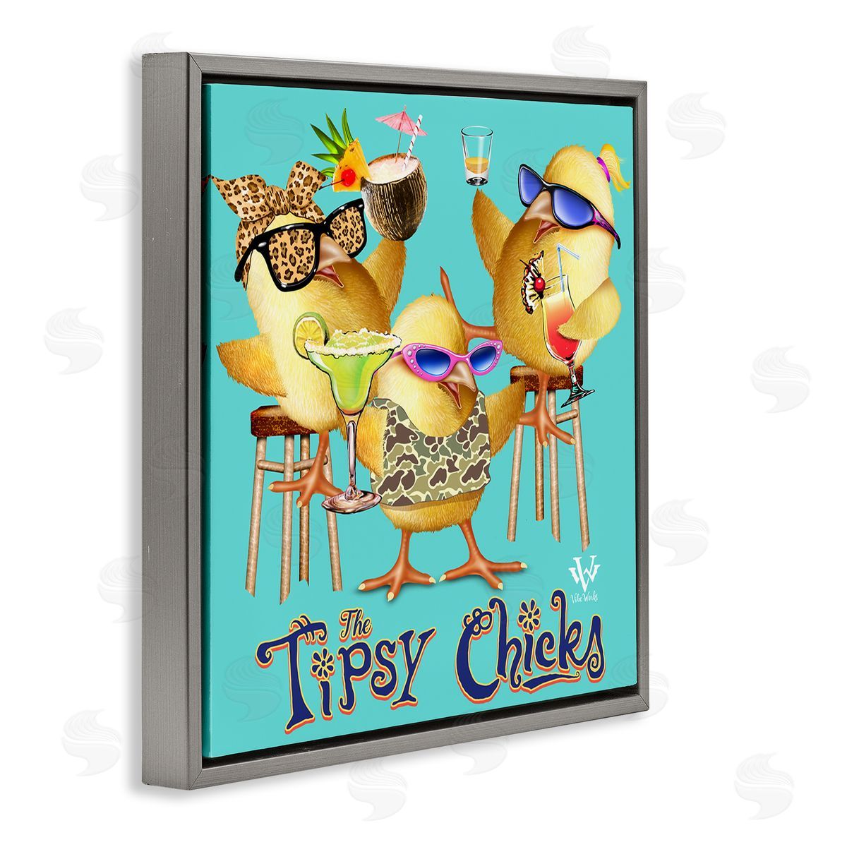 Jim Baldwin Tipsy Chicks Groovy Canvas Wall Art Print