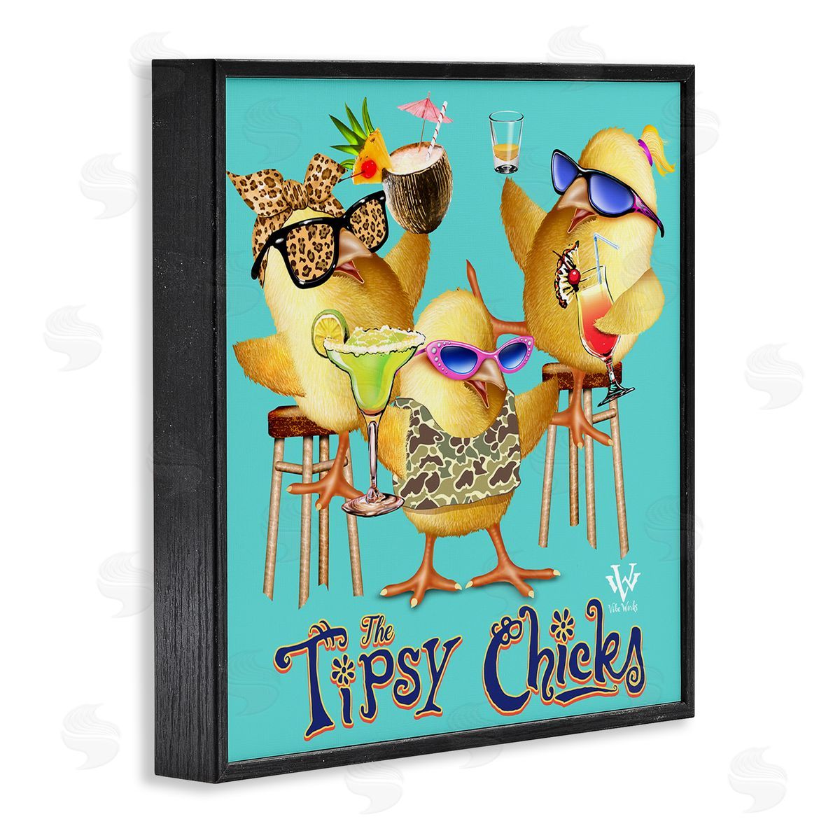 Jim Baldwin Tipsy Chicks Groovy Canvas Wall Art Print