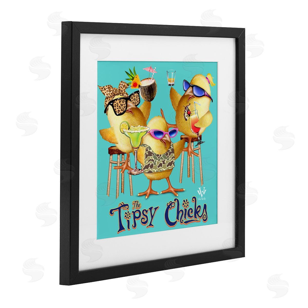 Jim Baldwin Tipsy Chicks Groovy Canvas Wall Art Print