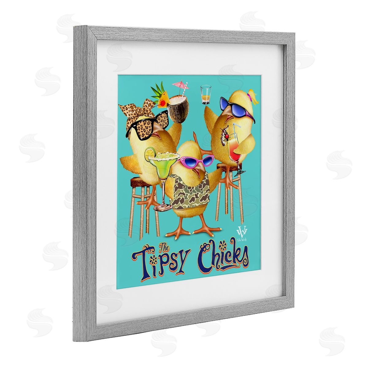 Jim Baldwin Tipsy Chicks Groovy Canvas Wall Art Print