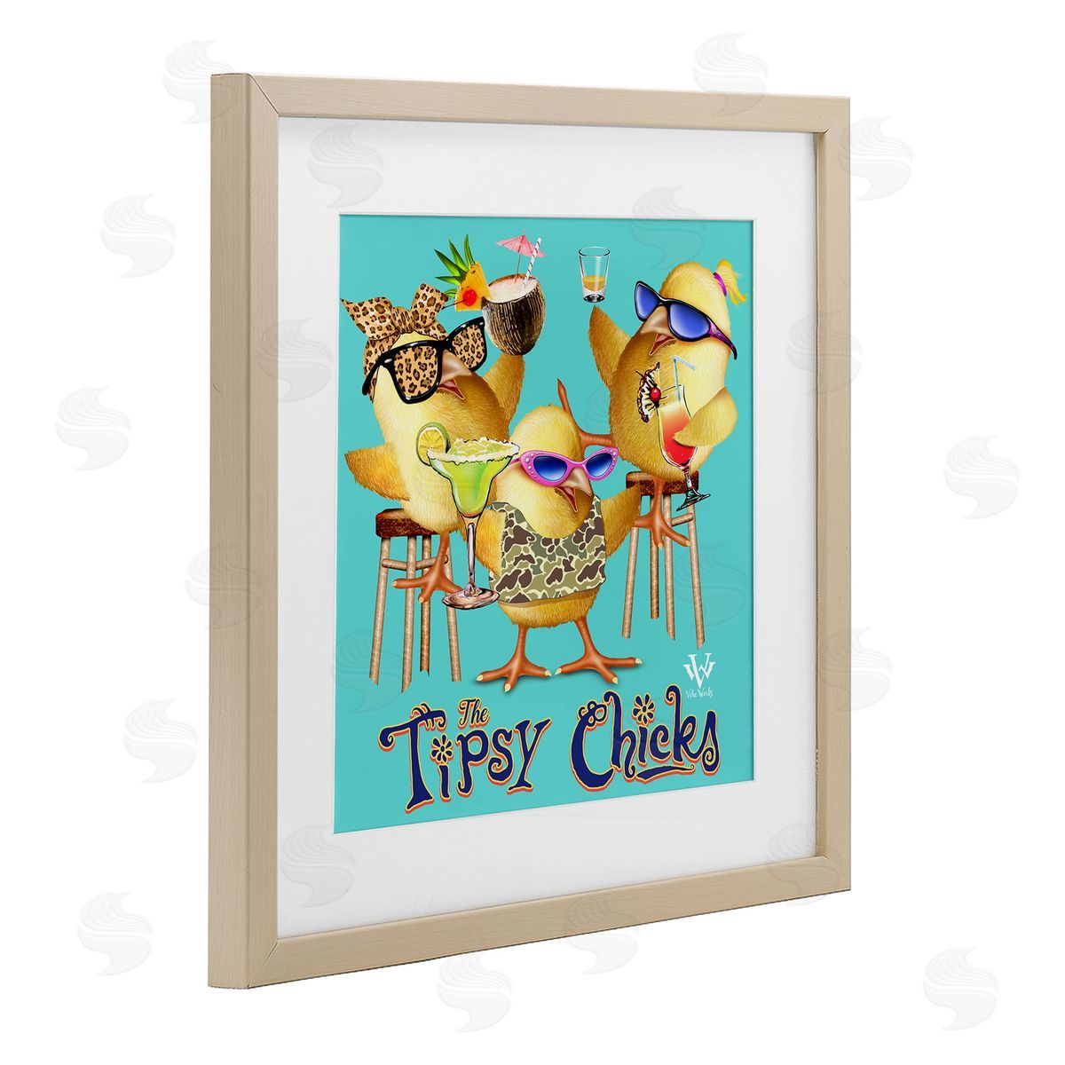 Jim Baldwin Tipsy Chicks Groovy Canvas Wall Art Print
