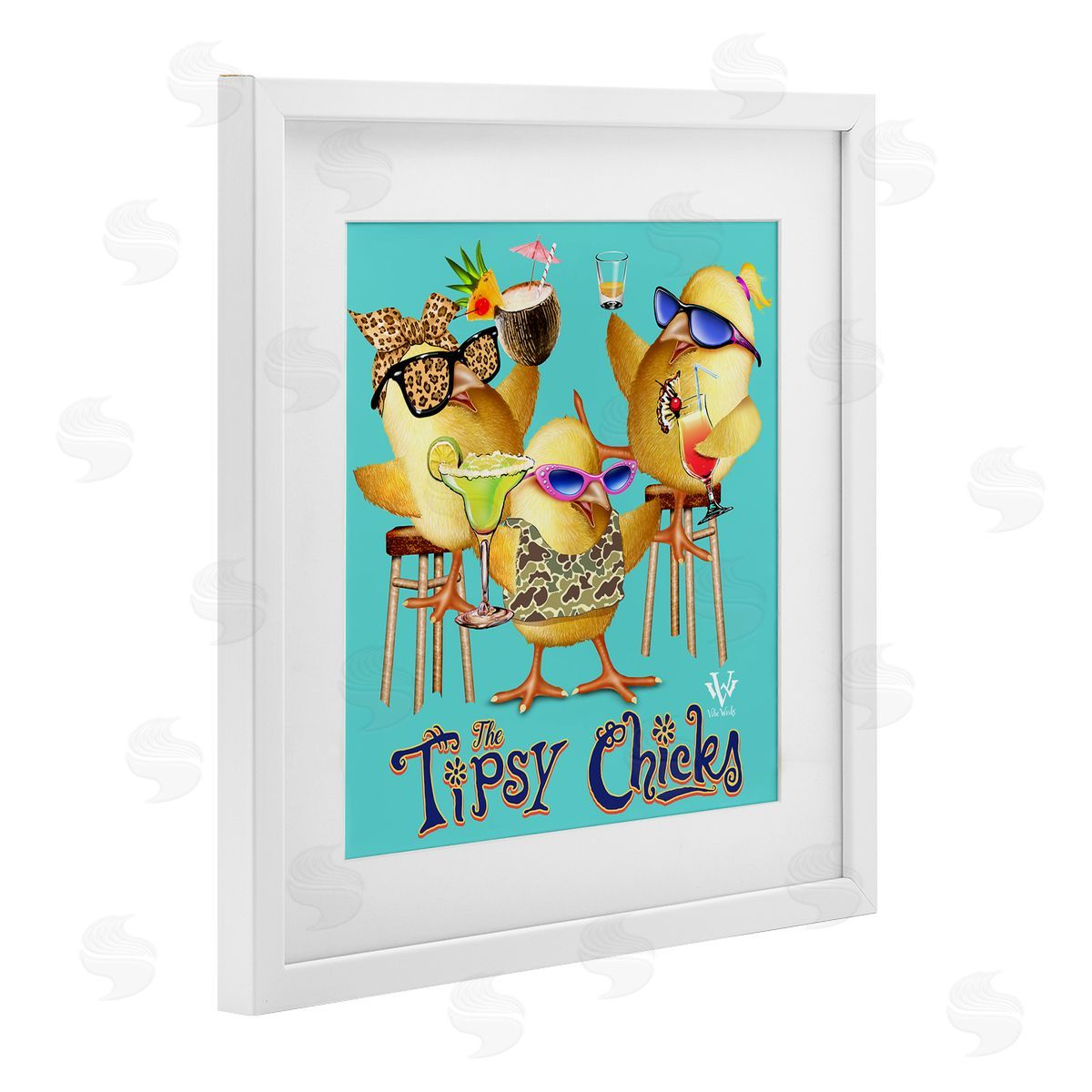Jim Baldwin Tipsy Chicks Groovy Canvas Wall Art Print