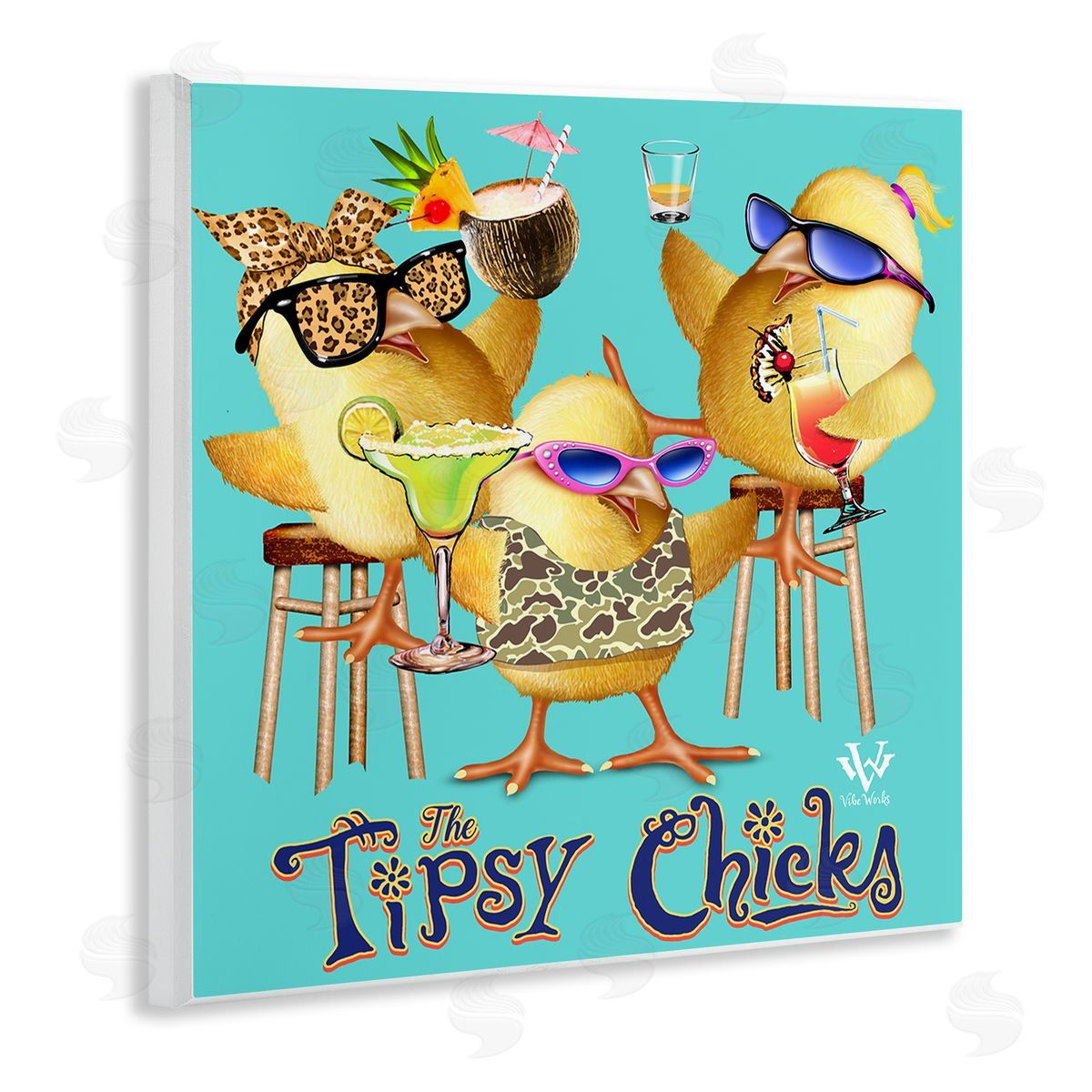 Jim Baldwin Tipsy Chicks Groovy Canvas Wall Art Print