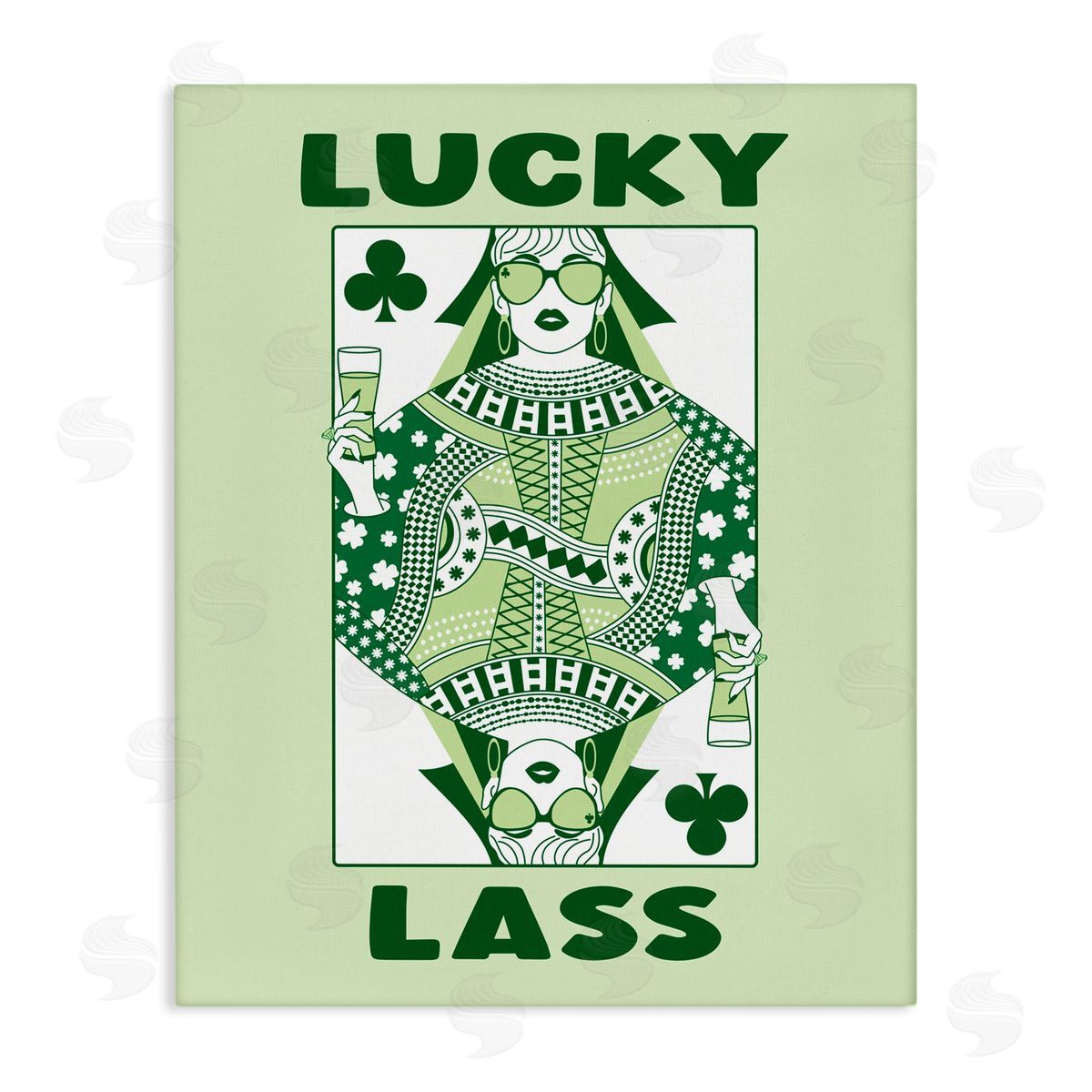 JJ Design House LLC Lucky Lass Clubs Card Canvas Wall Art Print