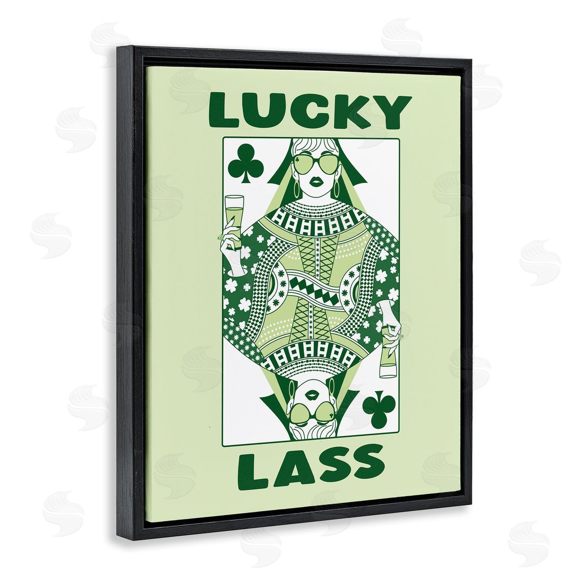 JJ Design House LLC Lucky Lass Clubs Card Canvas Wall Art Print