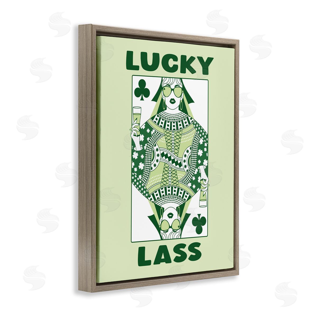 JJ Design House LLC Lucky Lass Clubs Card Canvas Wall Art Print