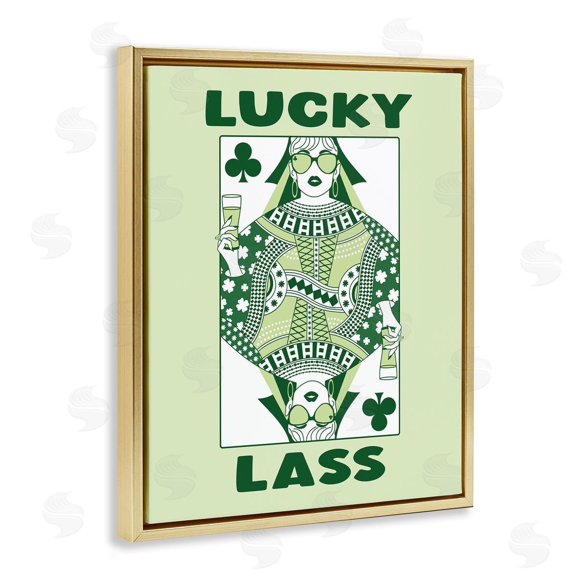 JJ Design House LLC Lucky Lass Clubs Card Canvas Wall Art Print