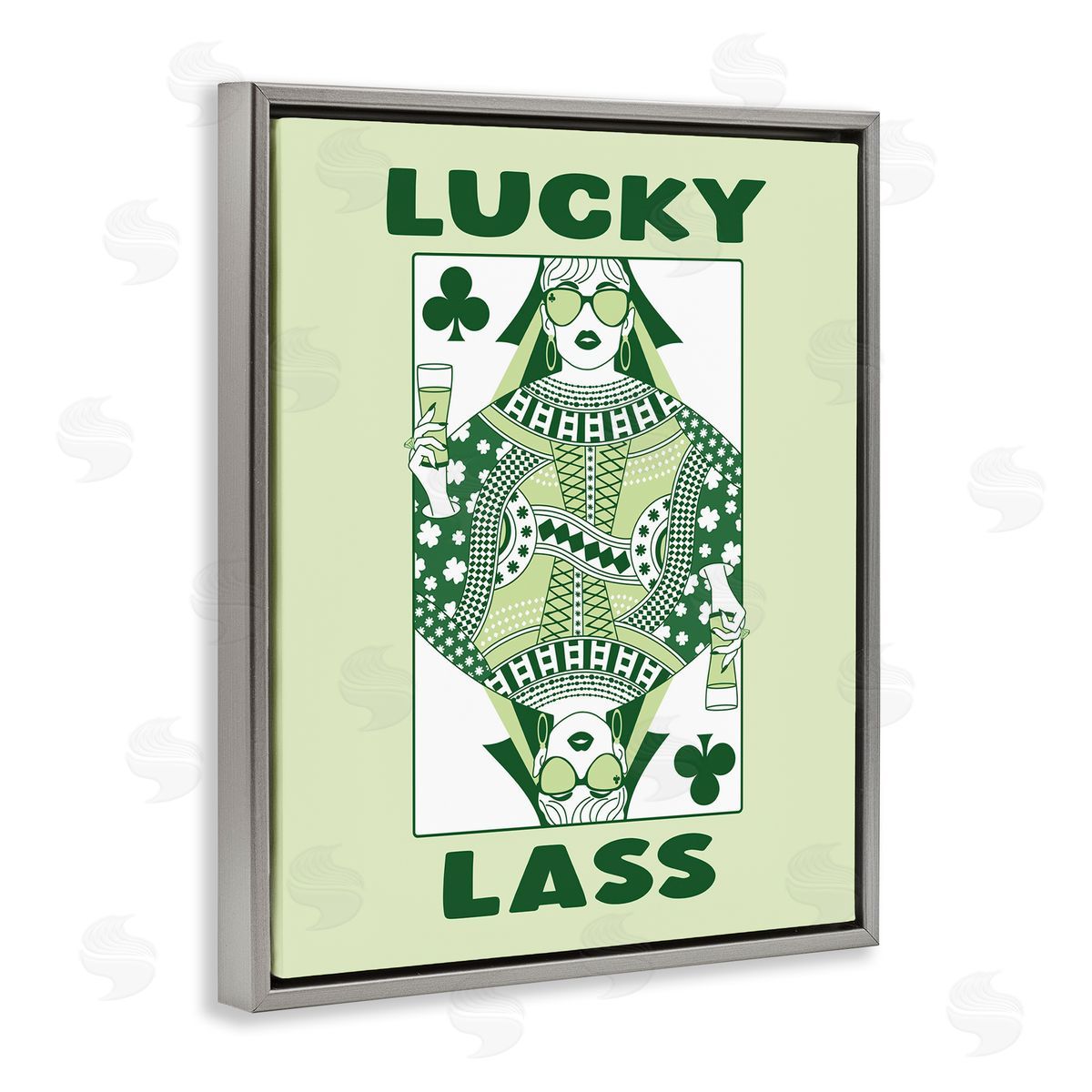 JJ Design House LLC Lucky Lass Clubs Card Canvas Wall Art Print