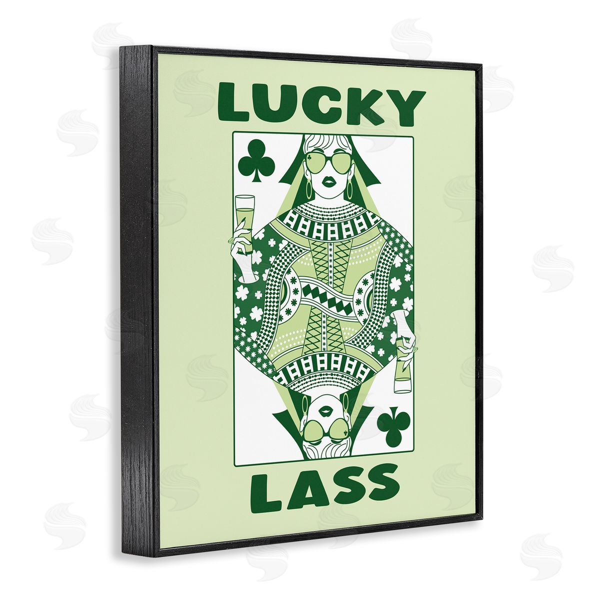 JJ Design House LLC Lucky Lass Clubs Card Canvas Wall Art Print