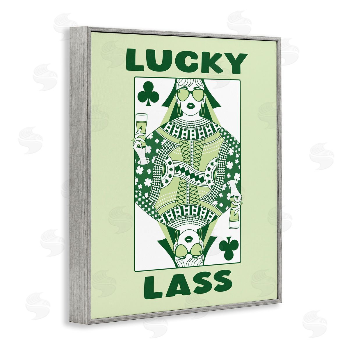 JJ Design House LLC Lucky Lass Clubs Card Canvas Wall Art Print