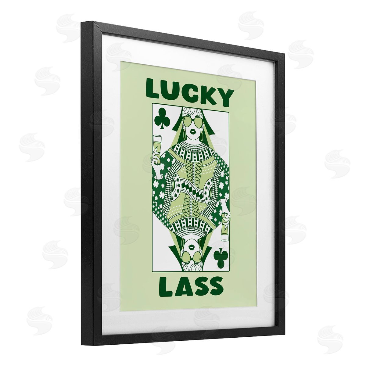 JJ Design House LLC Lucky Lass Clubs Card Canvas Wall Art Print
