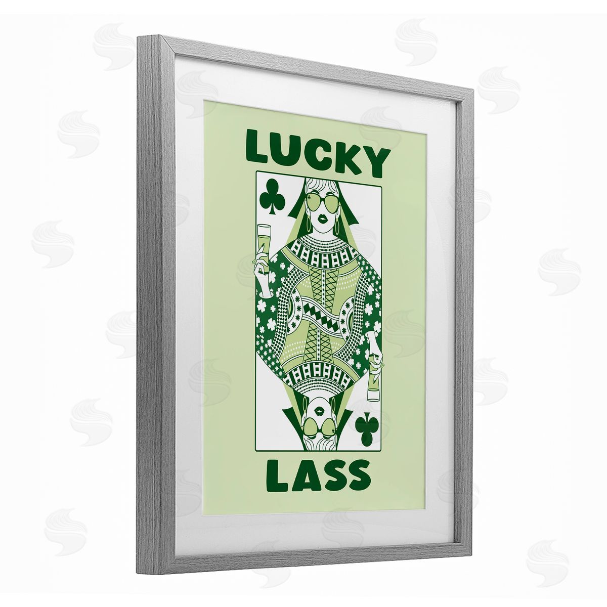 JJ Design House LLC Lucky Lass Clubs Card Canvas Wall Art Print