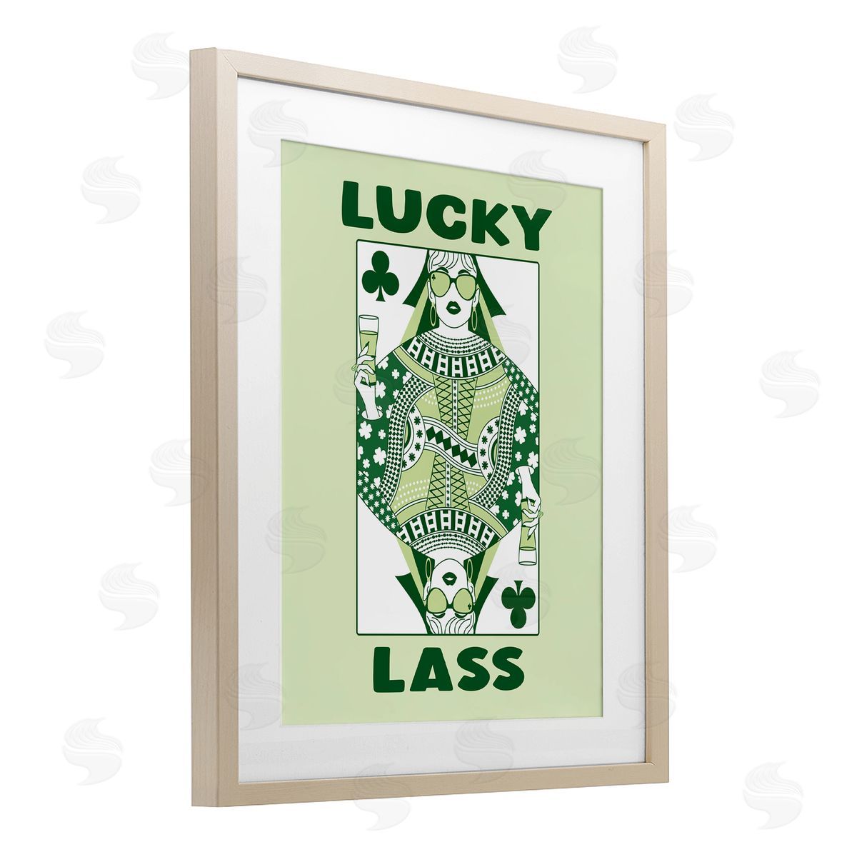 JJ Design House LLC Lucky Lass Clubs Card Canvas Wall Art Print