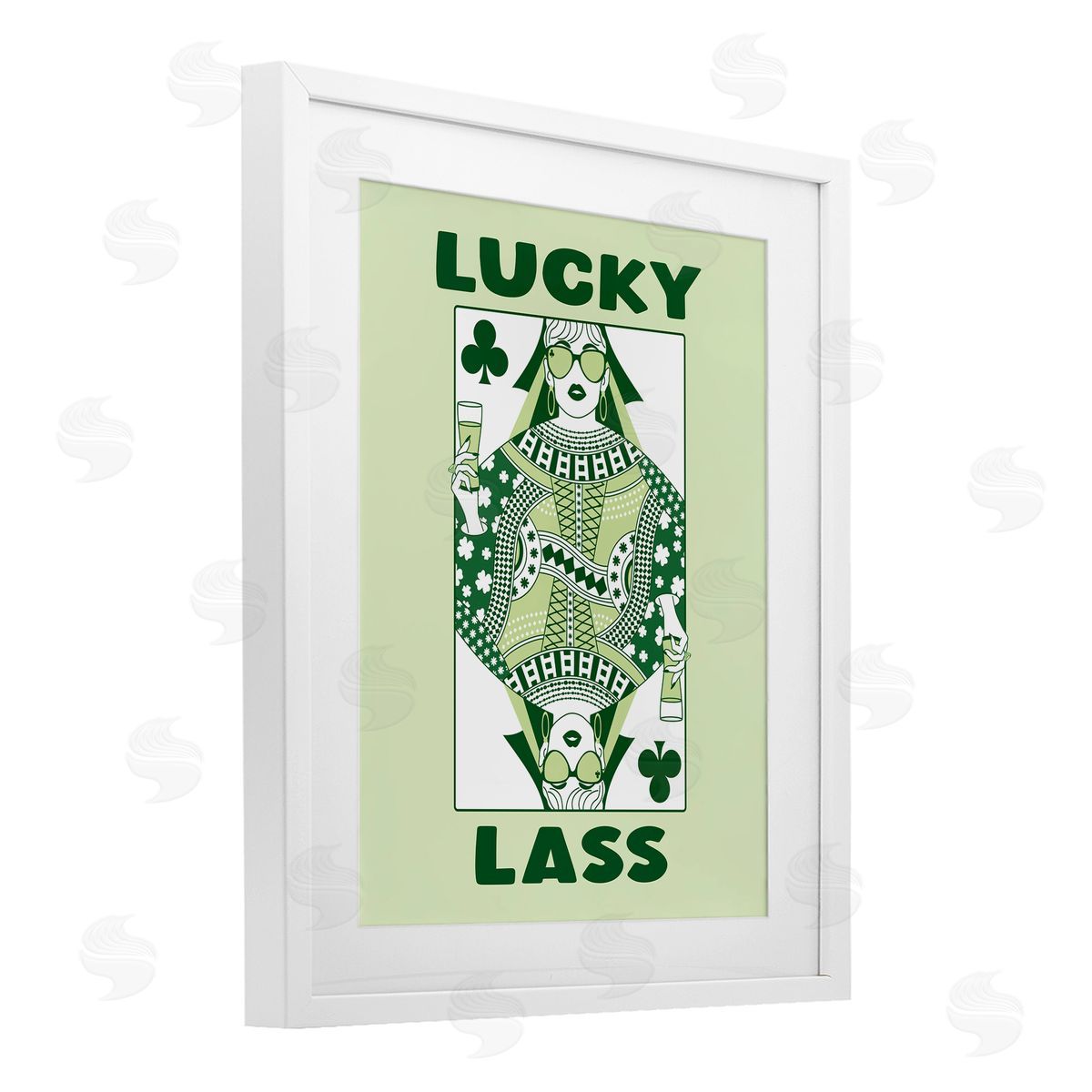 JJ Design House LLC Lucky Lass Clubs Card Canvas Wall Art Print