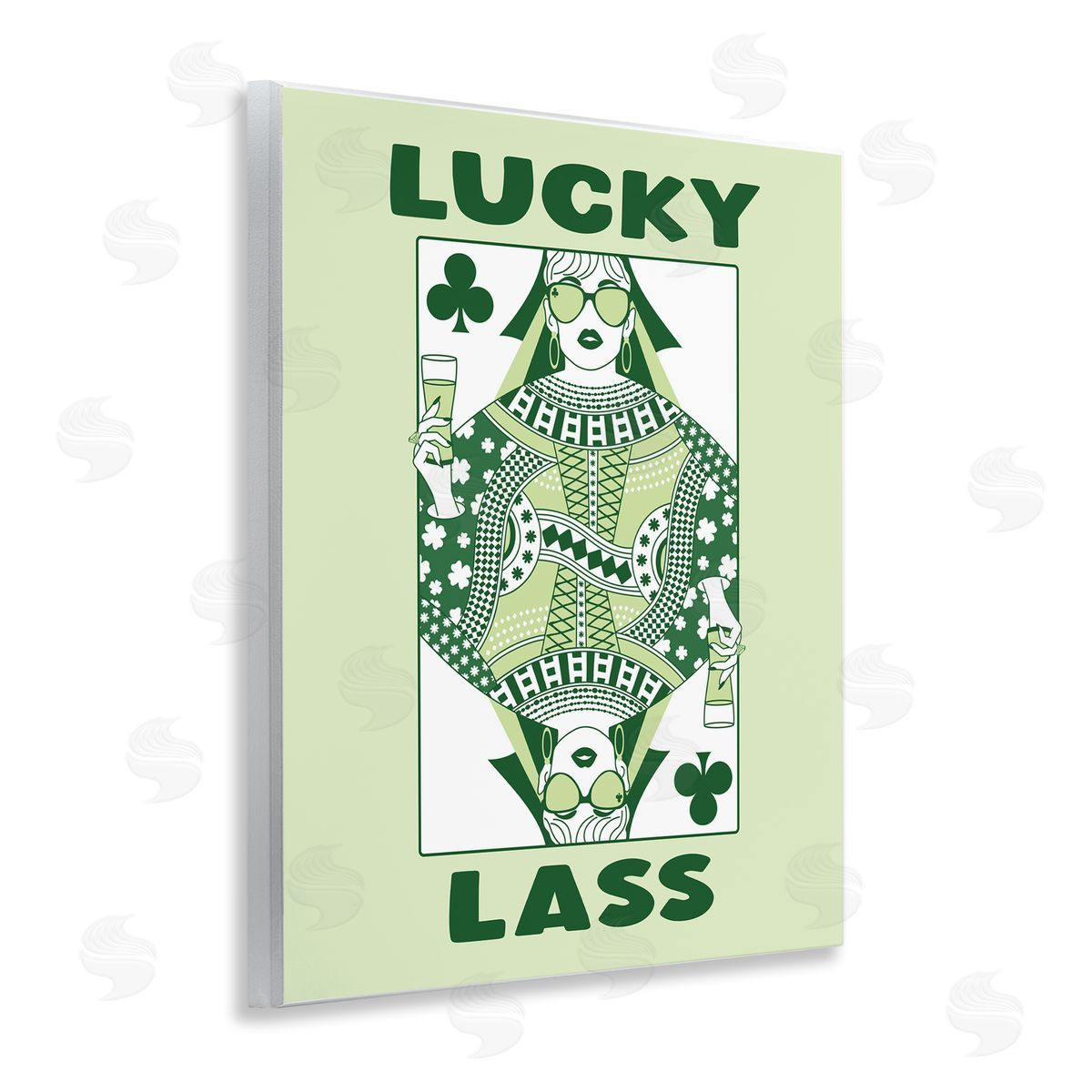 JJ Design House LLC Lucky Lass Clubs Card Canvas Wall Art Print