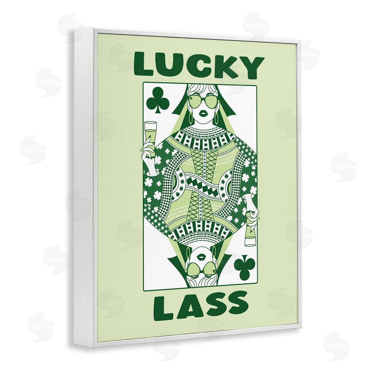 JJ Design House LLC Lucky Lass Clubs Card Canvas Wall Art Print