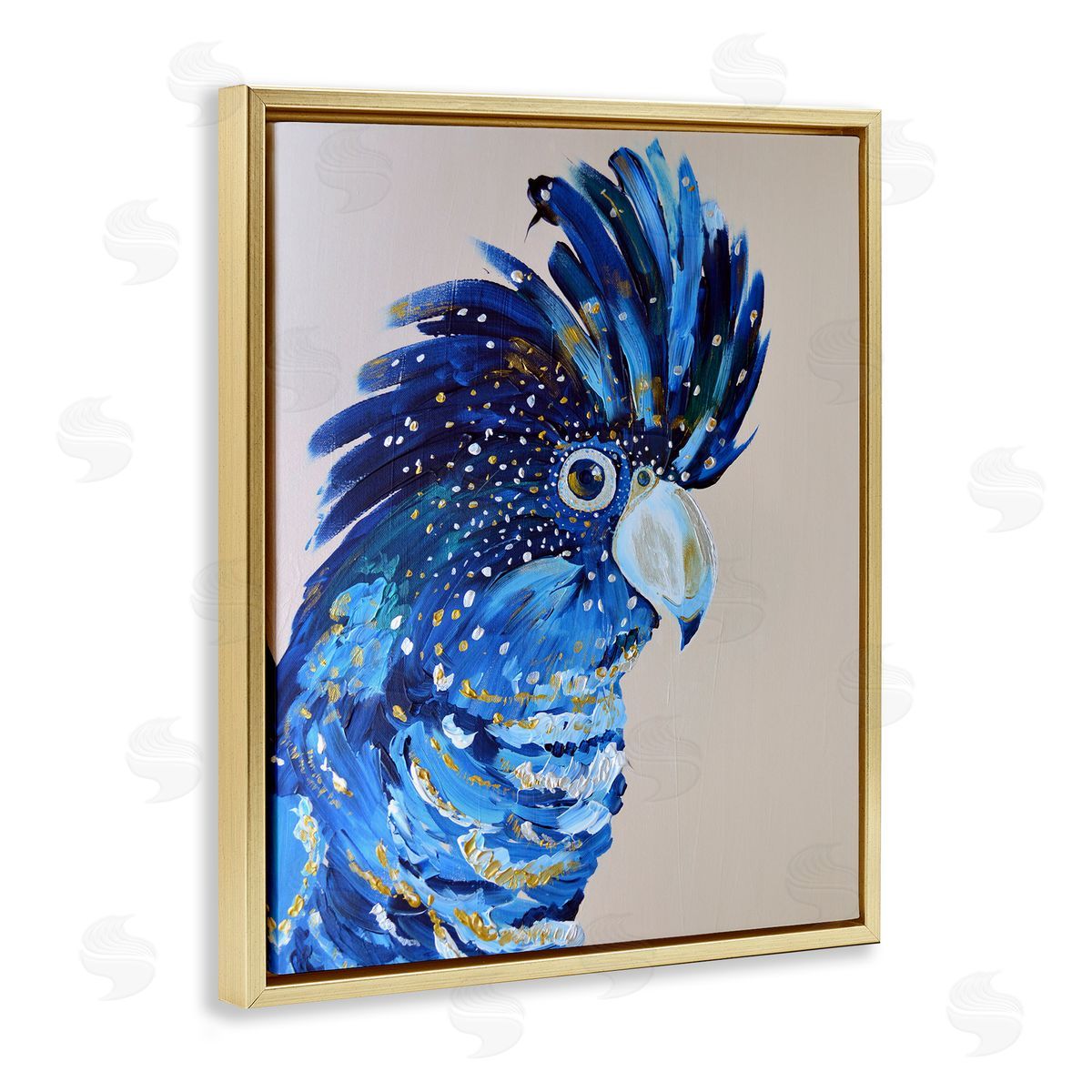 Jennifer Seeley Coco The Cockatoo Gold Floating Frame Canvas Art Print