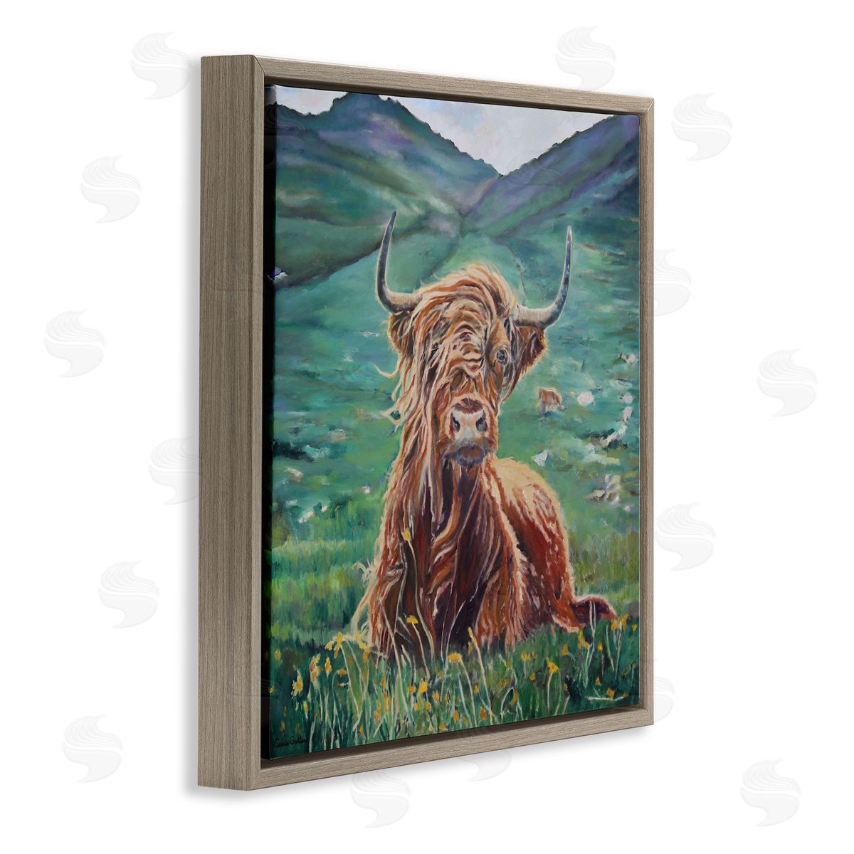 Carrie Goller Highland Cattle Windblown Canvas Wall Art Print