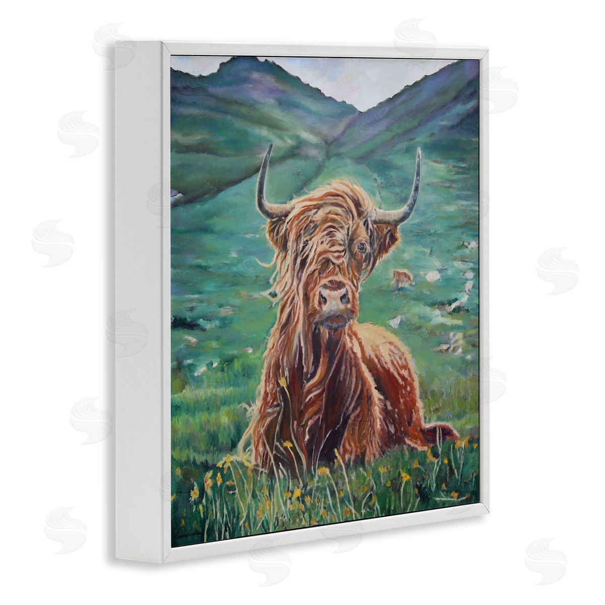 Carrie Goller Highland Cattle Windblown Canvas Wall Art Print