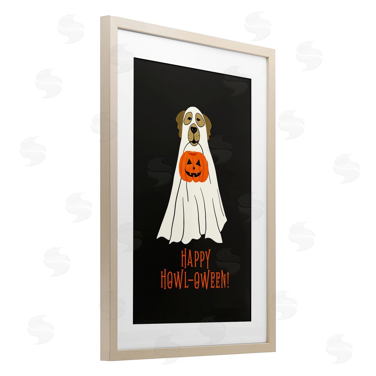 JJ Design House LLC Happy Howl-oween Ghost Dog Canvas Wall Art Print