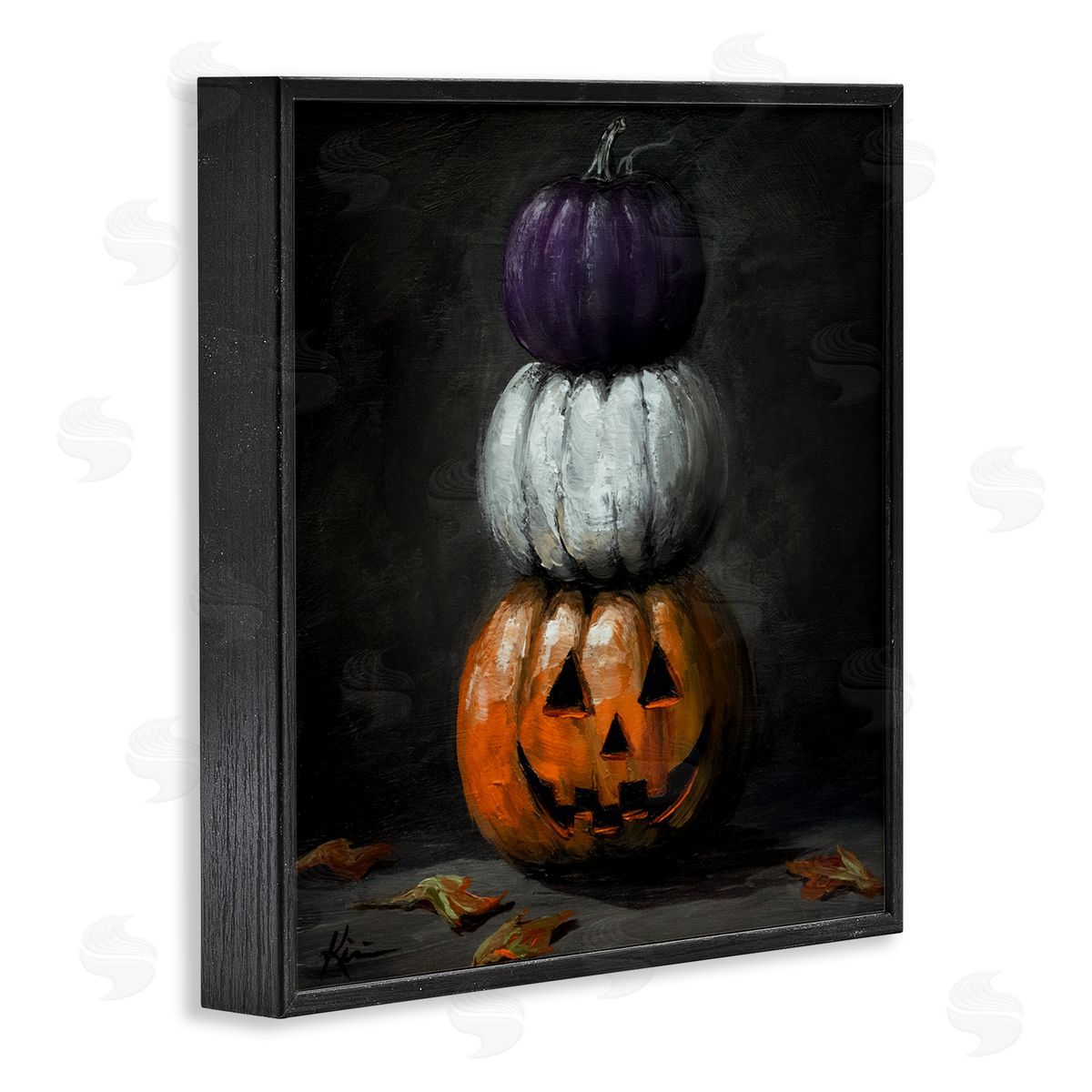 Lindsay Kivi Fine Art Vintage Halloween Pumpkin Stack Canvas Wall Art Print