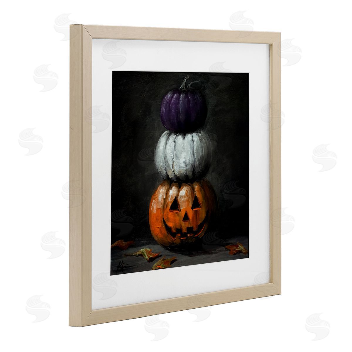 Lindsay Kivi Fine Art Vintage Halloween Pumpkin Stack Canvas Wall Art Print
