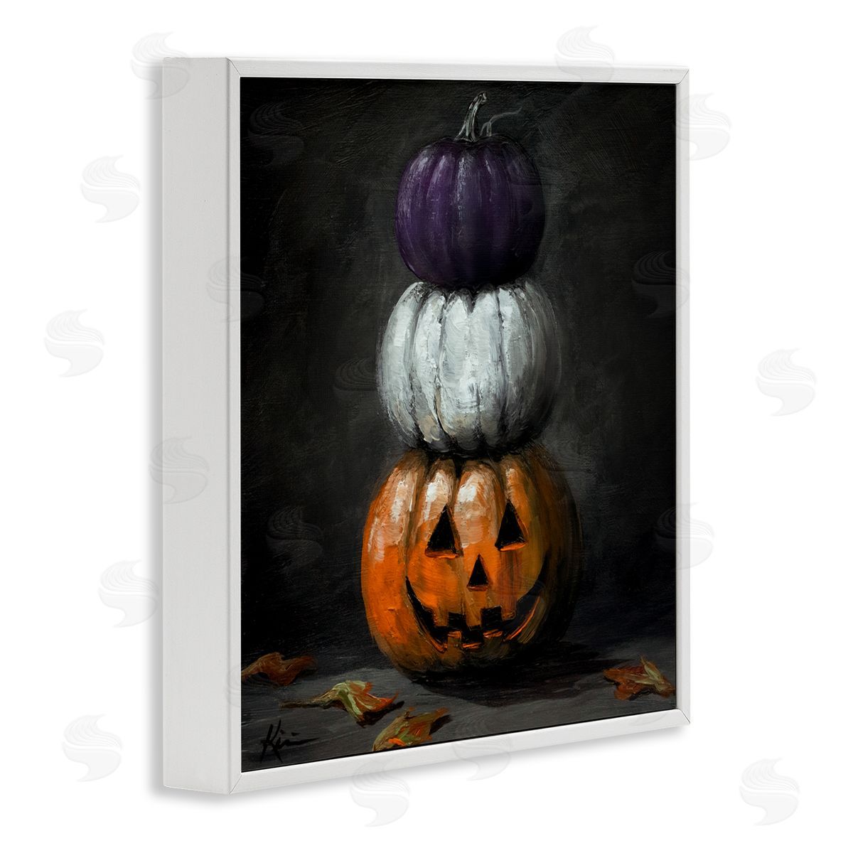 Lindsay Kivi Fine Art Vintage Halloween Pumpkin Stack Canvas Wall Art Print