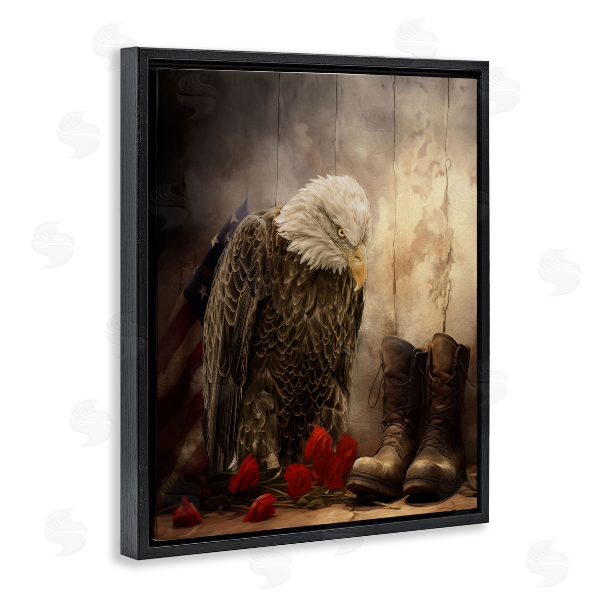 Kelley Parker Solemn Memory Eagle & Roses Canvas Wall Art Print
