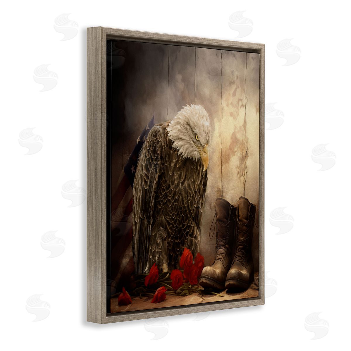 Kelley Parker Solemn Memory Eagle & Roses Canvas Wall Art Print