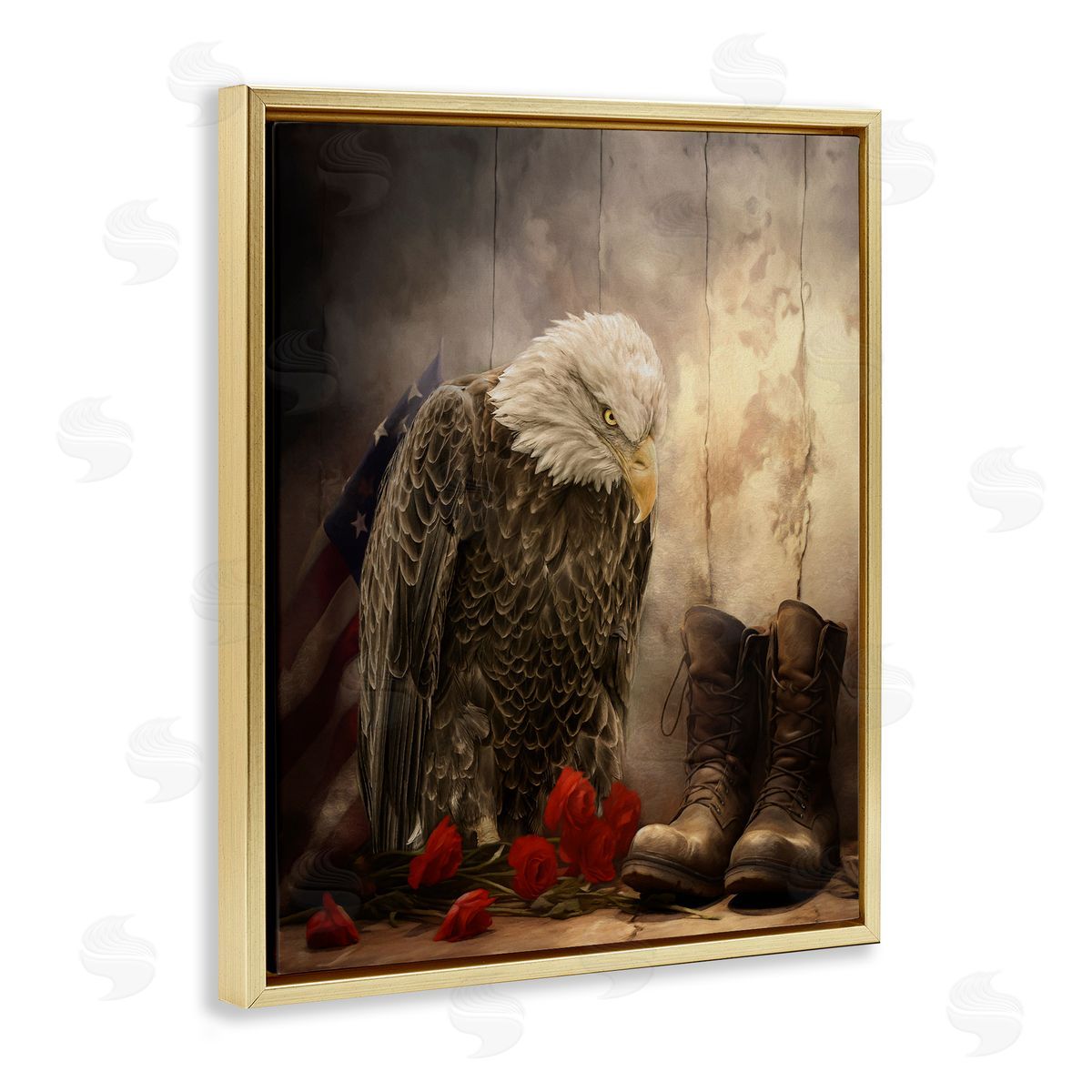 Kelley Parker Solemn Memory Eagle & Roses Canvas Wall Art Print