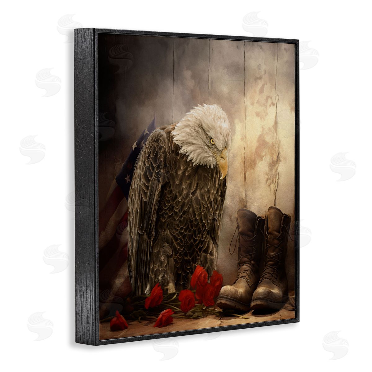 Kelley Parker Solemn Memory Eagle & Roses Canvas Wall Art Print
