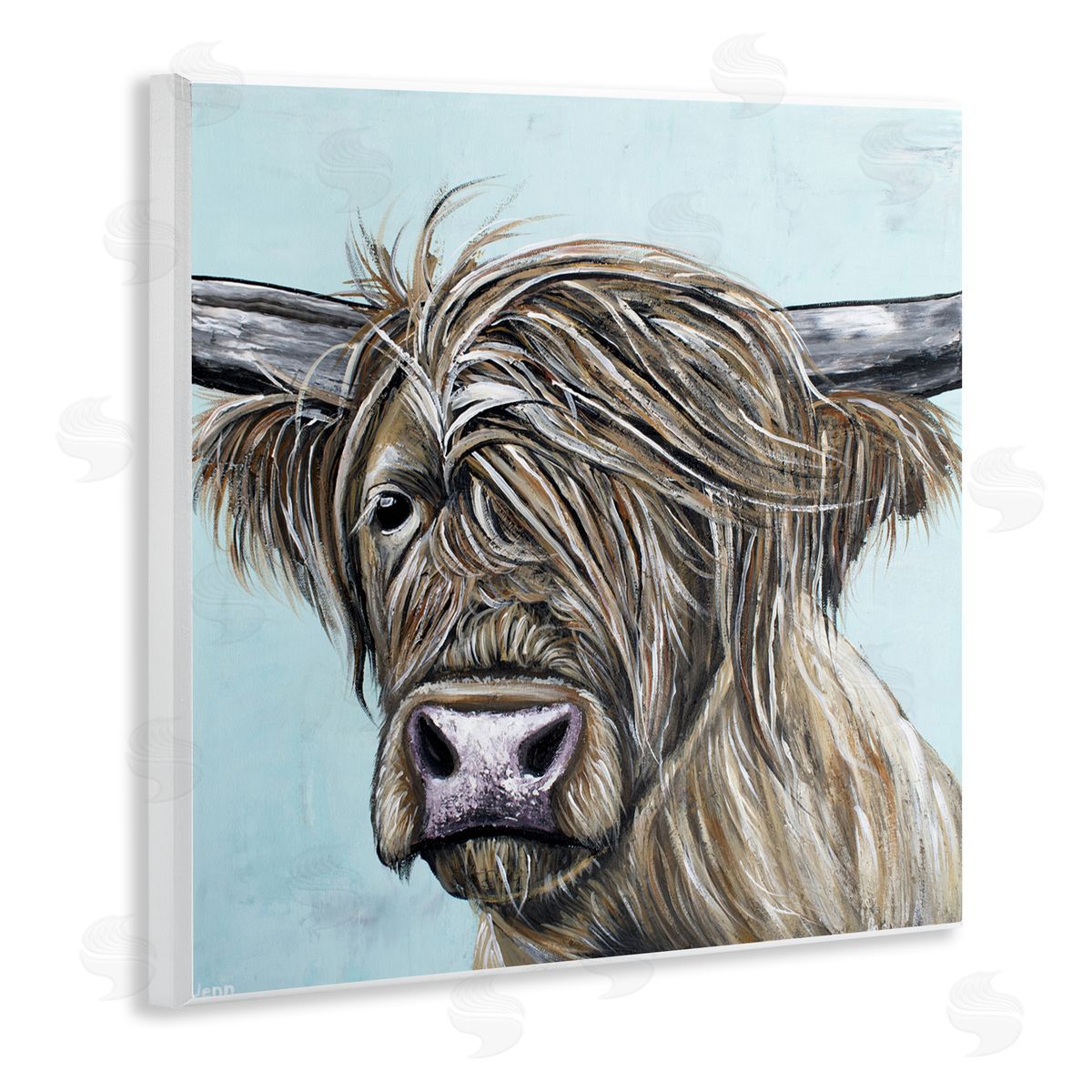 Jennifer Seeley Highland Cow Windblown Wall Plaque Art Print
