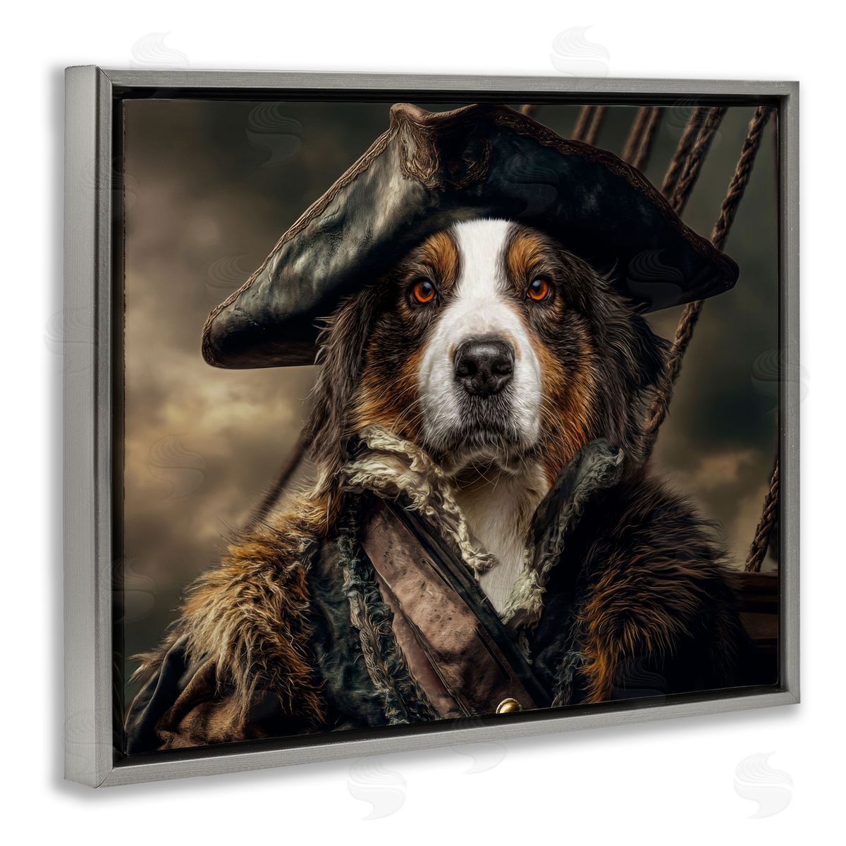 Kelley Parker Barking Buccaneer Pirate Dog Canvas Wall Art Print