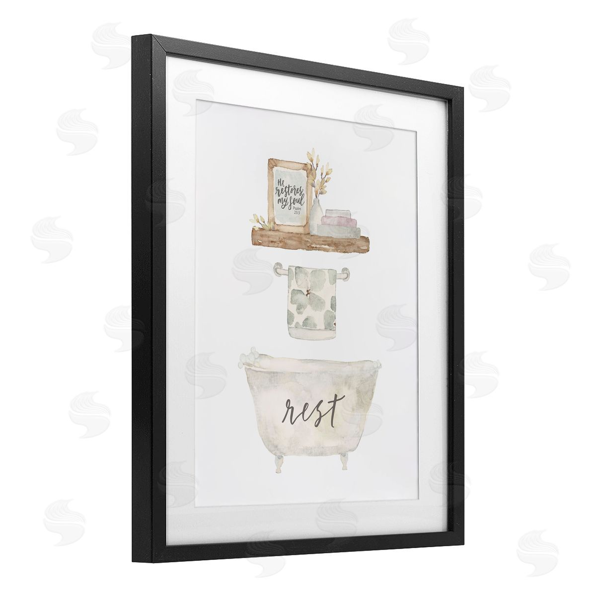 Blue Chair Blessing Restful Proverb Bathtub Canvas Wall Art Print