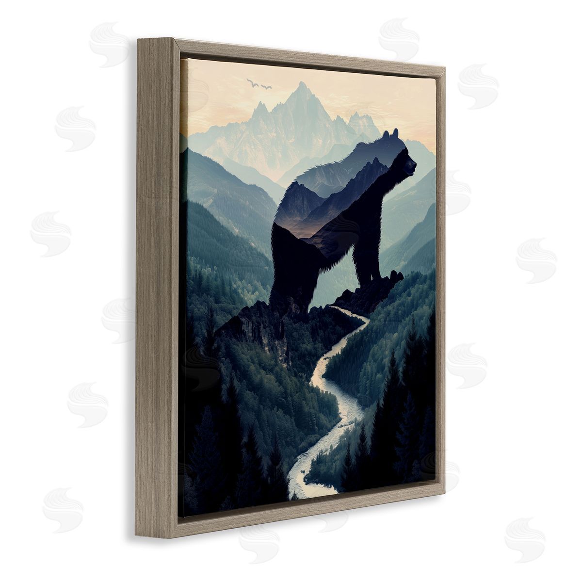 Jim Baldwin Bear Rock Silhouette Canvas Wall Art Print